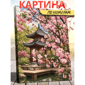 Япония Сакура Раскраска картина по номерам на холсте