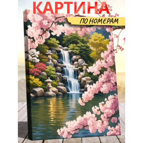 Япония Пейзаж Раскраска картина по номерам на холсте