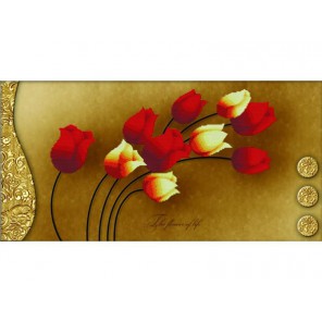 Тюльпаны на золотом Набор для вышивания Белоснежка