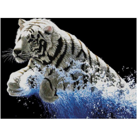 Белый тигр Набор для вышивания Белоснежка