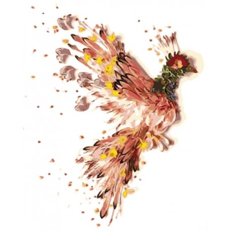 Птица счастья Раскраска картина по номерам акриловыми красками на холсте Mengle