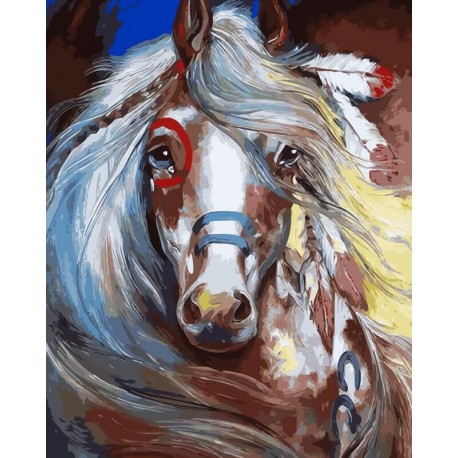 Тотем лошади Раскраска картина по номерам акриловыми красками на холсте Menglei