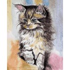 Умный котенок Раскраска картина по номерам акриловыми красками на холсте Menglei