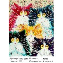 Глазастые котики Раскраска картина по номерам на холсте
