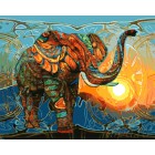 Радужный слон Раскраска картина по номерам акриловыми красками на холсте