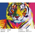 Взгляд радужного тигра Раскраска картина по номерам на холсте
