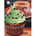 Кофе с пироженкой Раскраска картина по номерам акриловыми красками на холсте