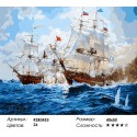 Морское сражение Раскраска картина по номерам на холсте