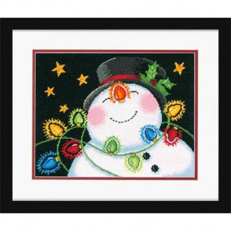 Снеговик в фонариках Набор для вышивания Гобелен Dimensions