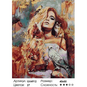 Количество цветов и сложность Богиня Фауна Раскраска картина по номерам акриловыми красками на холсте