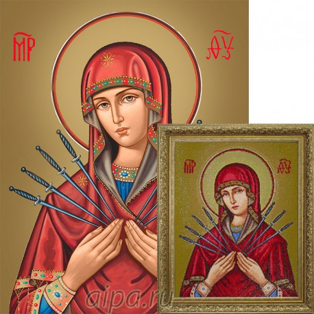 Икона Пресвятой Богородицы «Семистрельная» Алмазная вышивка мозаика Гранни