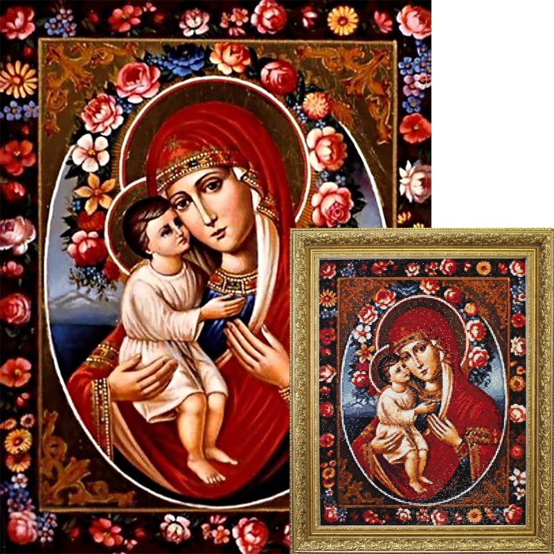 Набор для вышивания Картины Бисером Р-286 Жировицкая икона Божией Матери