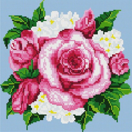 Розовые розы Алмазная вышивка мозаика на подрамнике Белоснежка