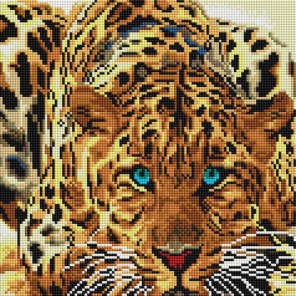 Леопард Алмазная вышивка мозаика на подрамнике Белоснежка