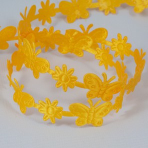 Желтые бабочки и цветы Лента декоративная для скрапбукинга, кардмейкинга