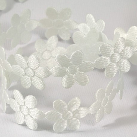 Белые цветы Лента декоративная для скрапбукинга, кардмейкинга