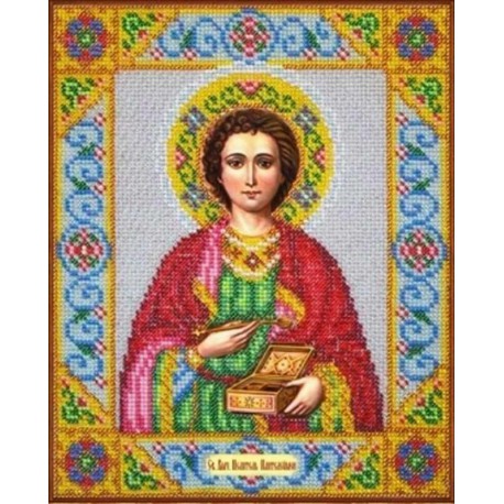 Святой Пантелеимон Набор для частичной вышивки бисером Паутинка