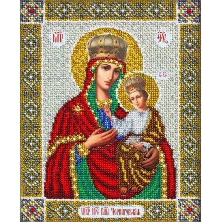 Богородица Черниговская Набор для частичной вышивки бисером Паутинка