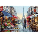 Цветочный магазин в Париже Раскраска картина по номерам Dimensions