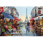 Цветочный магазин в Париже Раскраска картина по номерам акриловыми красками Dimensions