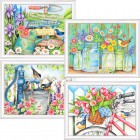 4 шт Садовые цветы Набор раскрасок по номерам цветными карандашами Dimensions