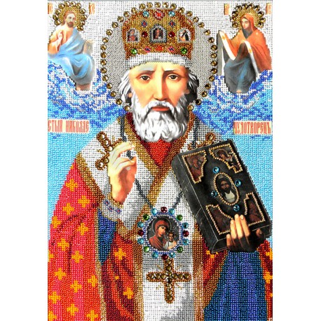 Святой Николай Чудотворец Набор для частичной вышивки бисером Вышиваем бисером