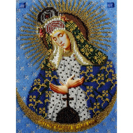 Богородица Остробрамская Набор для частичной вышивки бисером Вышиваем бисером