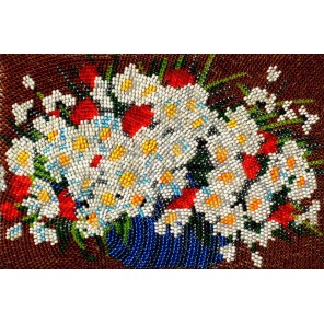 Полевые цветы Набор для частичной вышивки бисером Вышиваем бисером
