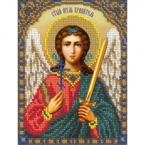 Святой Ангел Хранитель Набор для частичной вышивки бисером Русская искусница
