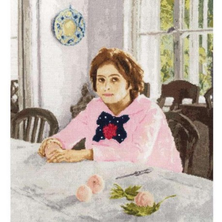 Девочка с персиками Набор для вышивания Золотое Руно