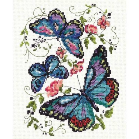 Синие бабочки Набор для вышивания Чудесная игла