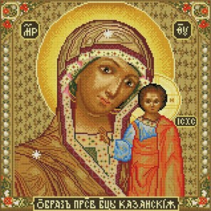 Икона Божией матери Казанская Алмазная вышивка мозаика на подрамнике Белоснежка