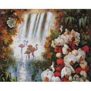 Райский сад Алмазная вышивка мозаика на подрамнике Белоснежка