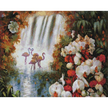 Райский сад Алмазная вышивка мозаика на подрамнике Белоснежка