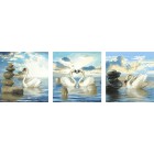 Триптих Лебеди Раскраска картина по номерам акриловыми красками на холсте