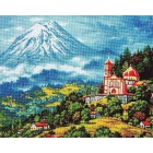 Пейзаж с вулканом Алмазная мозаика вышивка Painting Diamond
