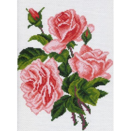Розовые розы Ткань с рисунком Матренин посад