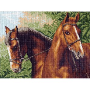 Пара лошадей Ткань с рисунком Матренин посад