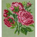 Розовые цветы Канва с рисунком для вышивки Матренин посад