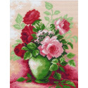 Розы в вазе Ткань с рисунком Матренин посад