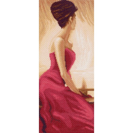 Дама в красном Ткань с рисунком Матренин посад