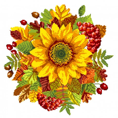 Осенний подсолнух Ткань с рисунком Матренин посад