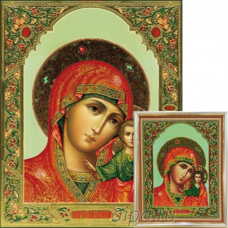 Казанская икона Божьей Матери Алмазная вышивка мозаика Цветной