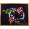 Фрактальный тигр Алмазная мозаика на подрамнике Цветной