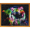 Фрактальный тигр Алмазная мозаика на подрамнике Цветной