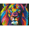 Радужный лев Алмазная мозаика на подрамнике Цветной