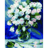Белоснежные розы Раскраска по номерам акриловыми красками на холсте Iteso