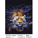 Плывущий тигр Раскраска по номерам на холсте Iteso