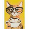 Раскладка Кофе-котик Алмазная вышивка мозаика Гранни