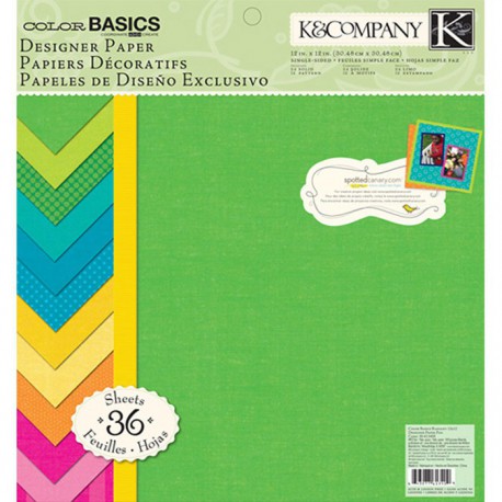 Основные цвета 31x31 Набор бумаги для скрапбукинга, кардмейкинга K&Company